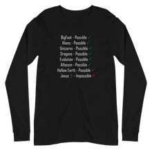 Load image into Gallery viewer, Logical, Plausible, Probable Unisex Long Sleeve Tee