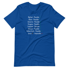 Load image into Gallery viewer, Logical. Plausible. Probable. Short-Sleeve Unisex T-Shirt