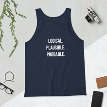 Load image into Gallery viewer, Logical, Plausible, Probable Unisex Tank Top