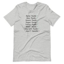 Load image into Gallery viewer, Logical. Plausible. Probable. Short-Sleeve Unisex T-Shirt