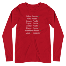 Load image into Gallery viewer, Logical, Plausible, Probable Unisex Long Sleeve Tee