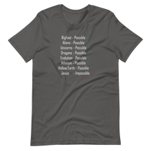 Load image into Gallery viewer, Logical. Plausible. Probable. Short-Sleeve Unisex T-Shirt