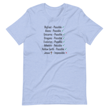 Load image into Gallery viewer, Logical. Plausible. Probable. Short-Sleeve Unisex T-Shirt