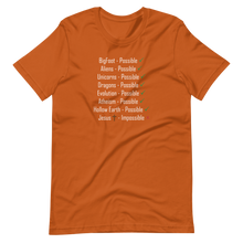 Load image into Gallery viewer, Logical. Plausible. Probable. Short-Sleeve Unisex T-Shirt