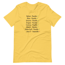 Load image into Gallery viewer, Logical. Plausible. Probable. Short-Sleeve Unisex T-Shirt