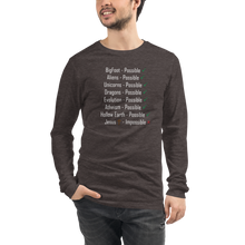 Load image into Gallery viewer, Logical, Plausible, Probable Unisex Long Sleeve Tee