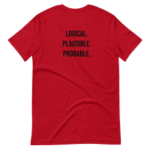Load image into Gallery viewer, Logical. Plausible. Probable. Short-Sleeve Unisex T-Shirt