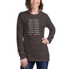 Load image into Gallery viewer, Logical, Plausible, Probable Unisex Long Sleeve Tee