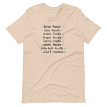 Load image into Gallery viewer, Logical. Plausible. Probable. Short-Sleeve Unisex T-Shirt