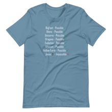 Load image into Gallery viewer, Logical. Plausible. Probable. Short-Sleeve Unisex T-Shirt