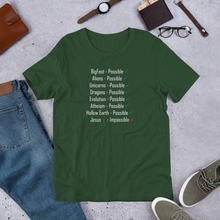 Load image into Gallery viewer, Logical. Plausible. Probable. Short-Sleeve Unisex T-Shirt