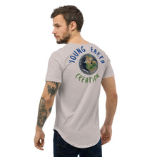 Load image into Gallery viewer, Men&#39;s Curved Hem T-Shirt Image on Back

