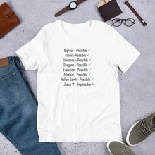 Load image into Gallery viewer, Logical. Plausible. Probable. Short-Sleeve Unisex T-Shirt
