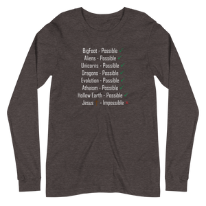 Logical, Plausible, Probable Unisex Long Sleeve Tee
