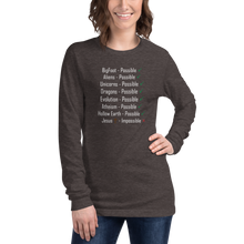 Load image into Gallery viewer, Logical, Plausible, Probable Unisex Long Sleeve Tee

