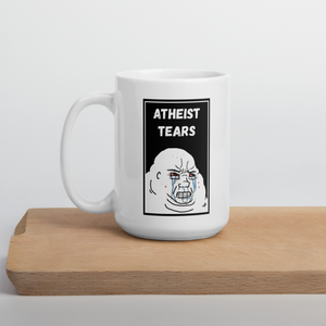Atheist Tears White glossy mug