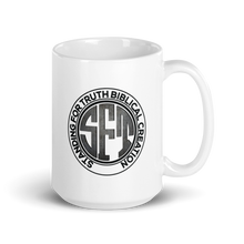 Load image into Gallery viewer, Standing for Truth Emblem White glossy mug
